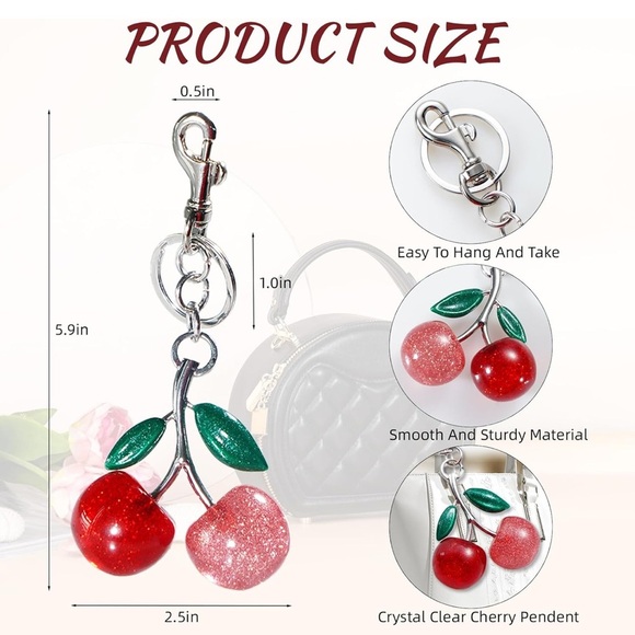 🔥Two color cherry bag charm🔥 - Picture 4 of 4